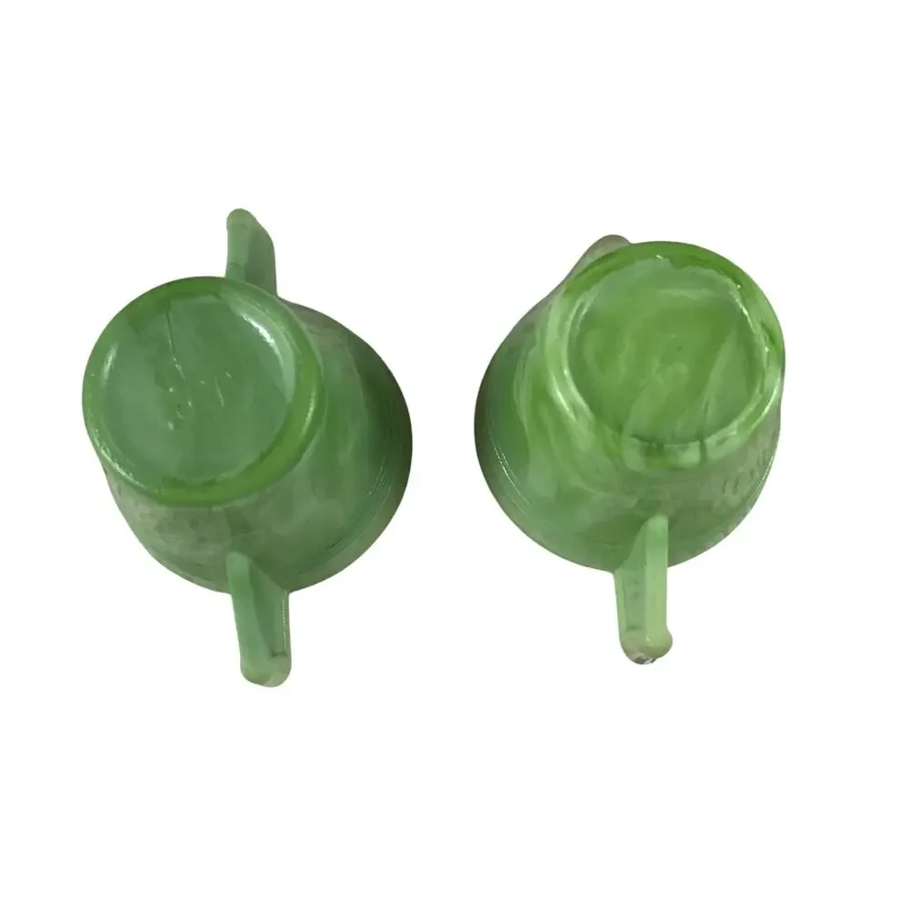 Jade Toy Tea Set Creamer Sugar Bowl Chiquita Green Glass 1930s J. Pressman